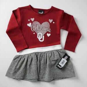 OU Sooners Girls Long Sleeve Dress Size 4 | Crimson & Gray Game Day Outfit
